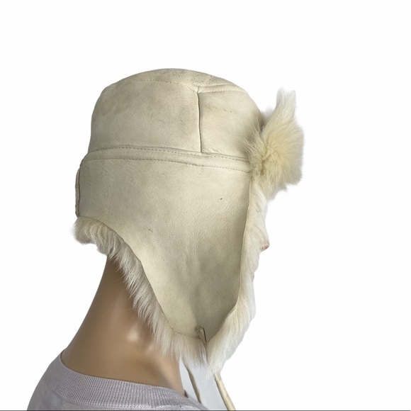J. Crew Toscana Shearling Leather Trapper Hat Small / Medium - Picture 8 of 12